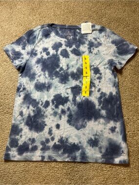 Danskin Womens T Shirt Small Blue Tie Dye Short Sleeve Casual Activewear Top NWT